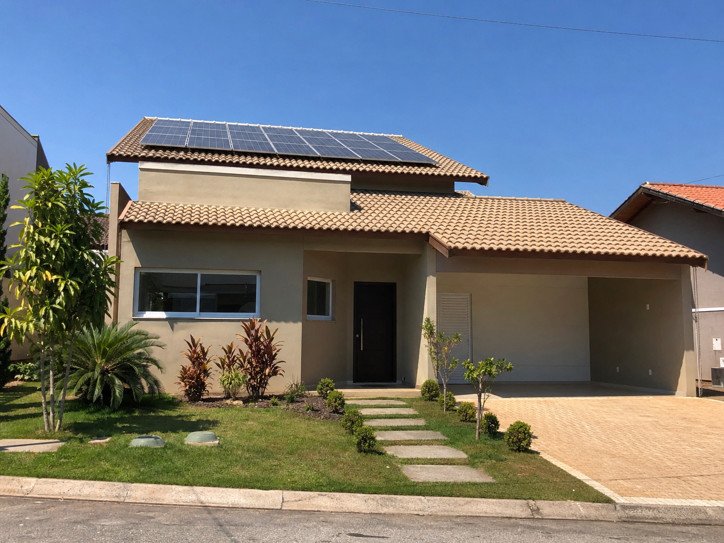 Instalação residencial de painéis solares